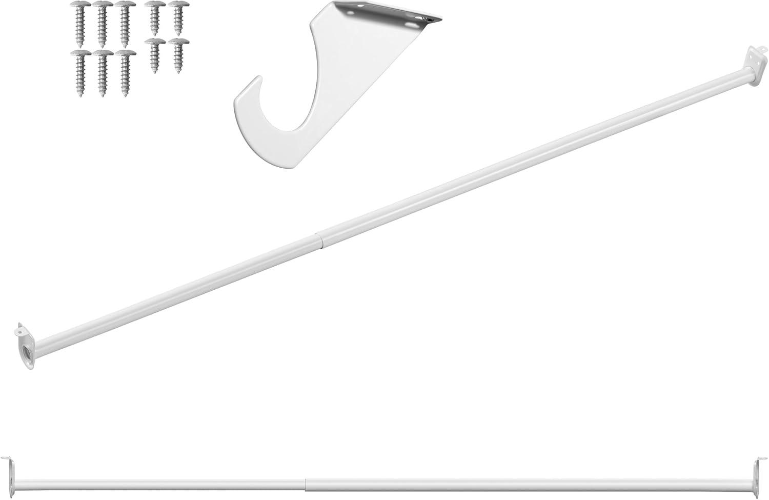 Design House Steel Adjustable 48" to 72" Closet Rod, White