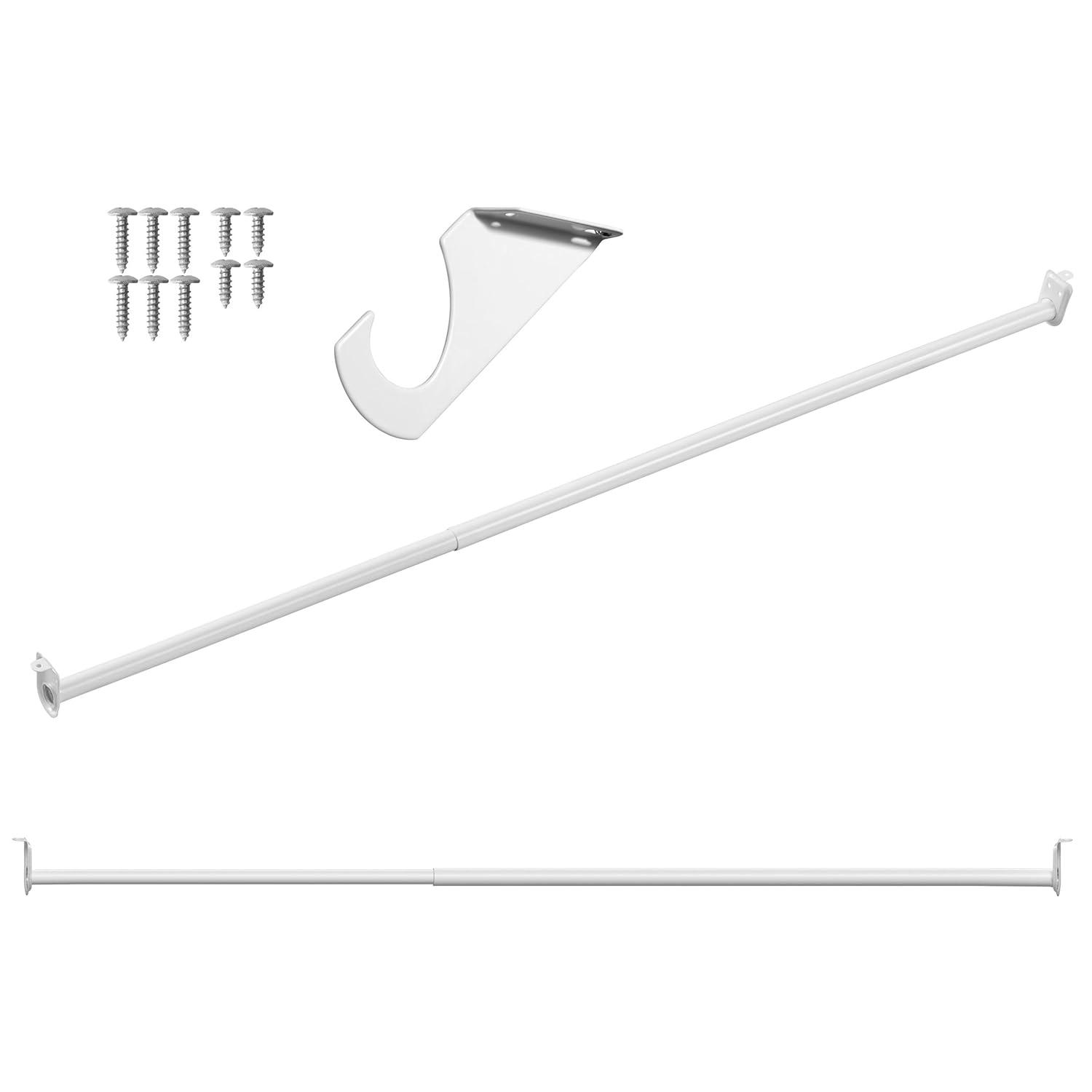 Design House Steel Adjustable 48" to 72" Closet Rod, White