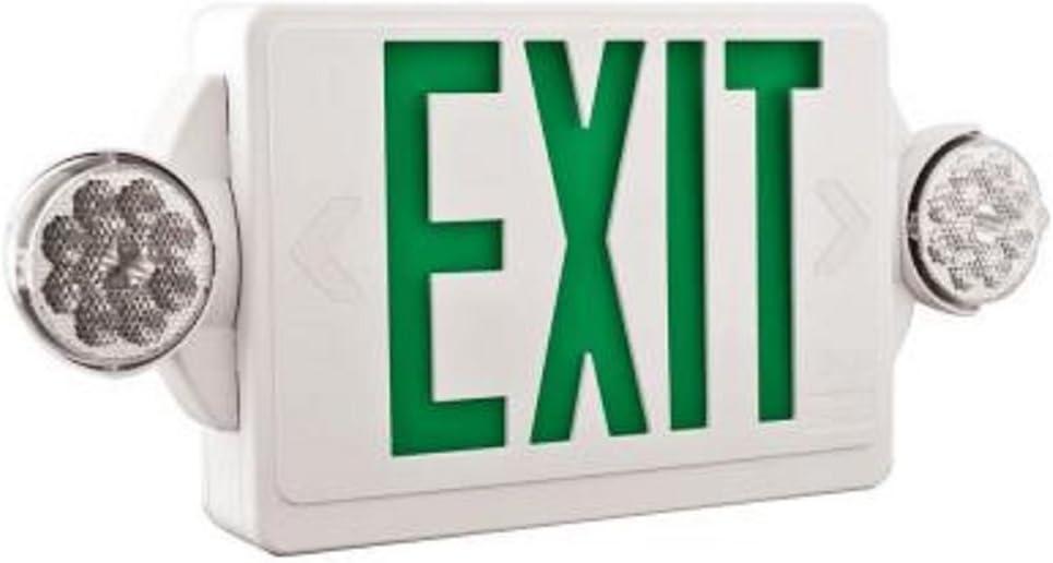 Green LED Thermoplastic Emergency Exit Sign and Lamp Combo