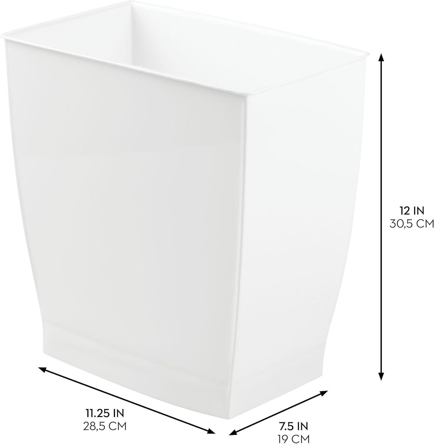 iDesign Mono BPA-Free Plastic Rectangular Waste Basket - 11.25" x 7.5" x 12", Gray