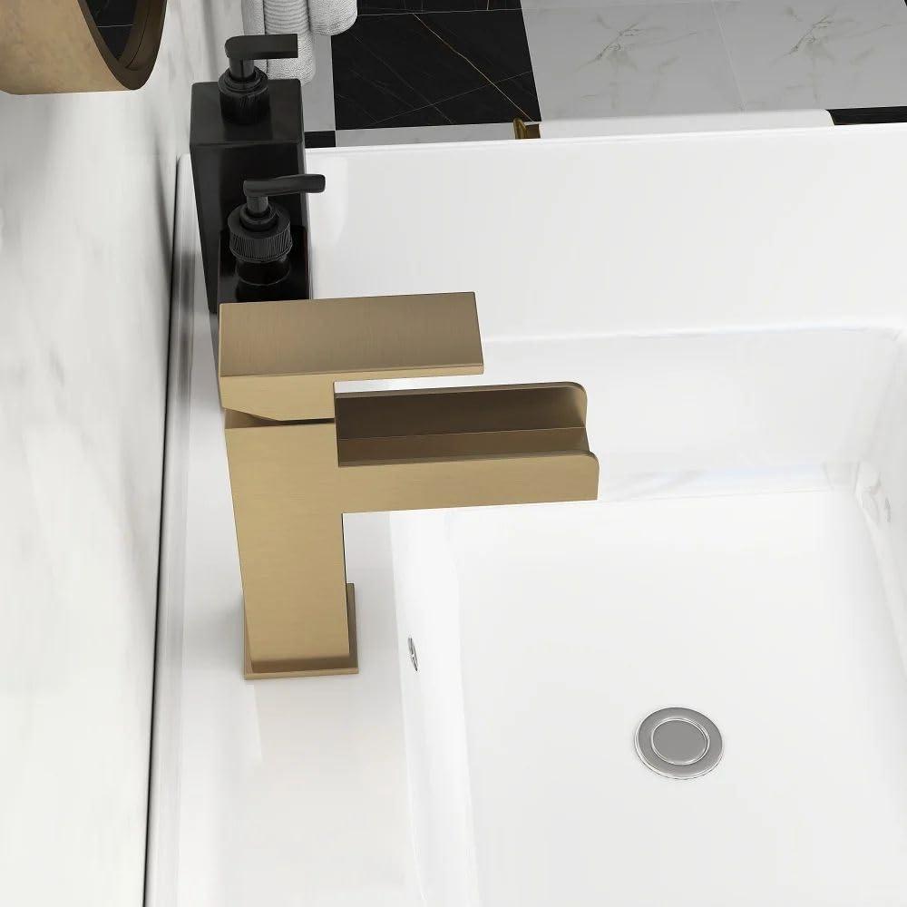 Widespread Single-handle Bathroom Faucet with Drain Assembly