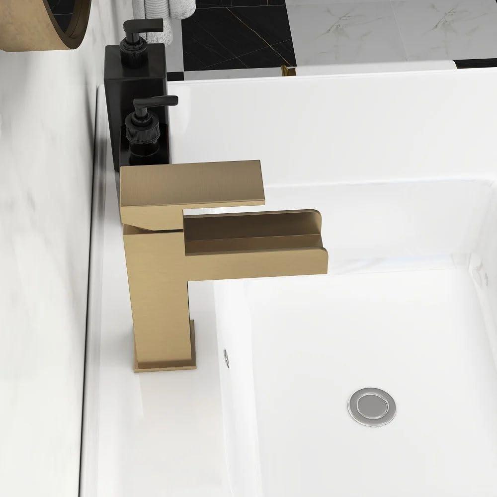 Widespread Single-handle Bathroom Faucet with Drain Assembly