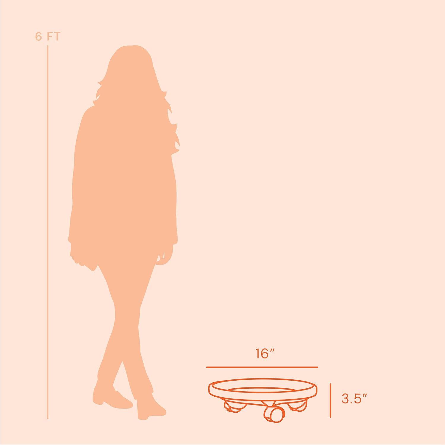 Bloem 16-in Round Planter Caddy With Wheels - Black - 125 lb Capacity