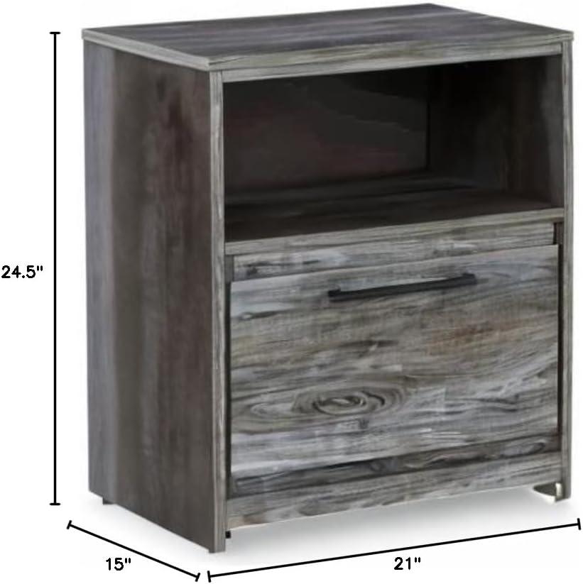 Baystorm Nightstand Gray - Signature Design by Ashley: Bedroom Table with Storage & USB Port