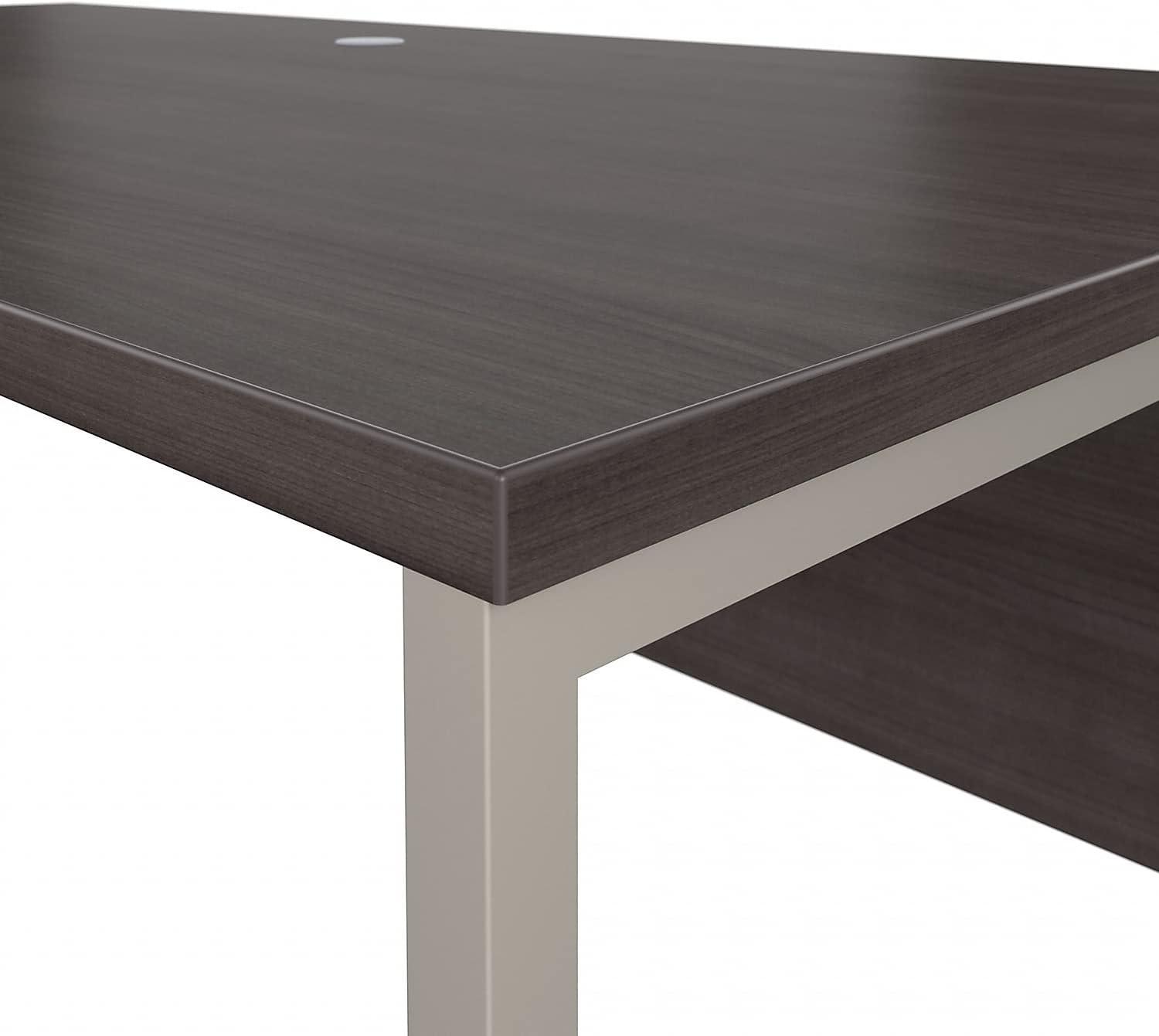 Hybrid 72W x 30D L Shaped Table Desk in Modern Hickory - Engineered Wood