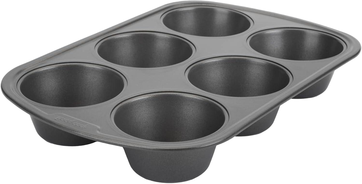 Gray Nonstick Steel Jumbo 6-Cup Muffin Pan