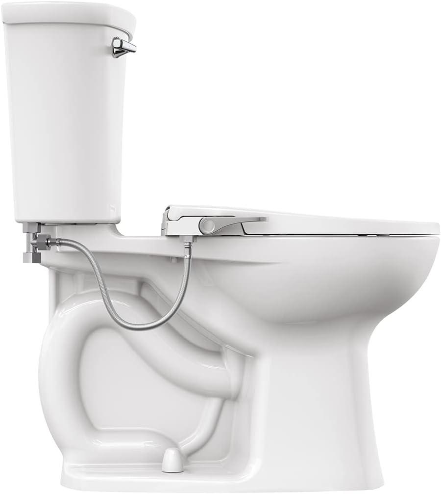 White Slim Non-Electric Bidet Seat with Ergonomic Handle