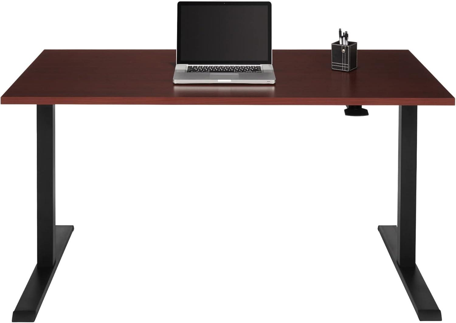 Realspace® Magellan 60"W Pneumatic Height-Adjustable Standing Desk, Cherry