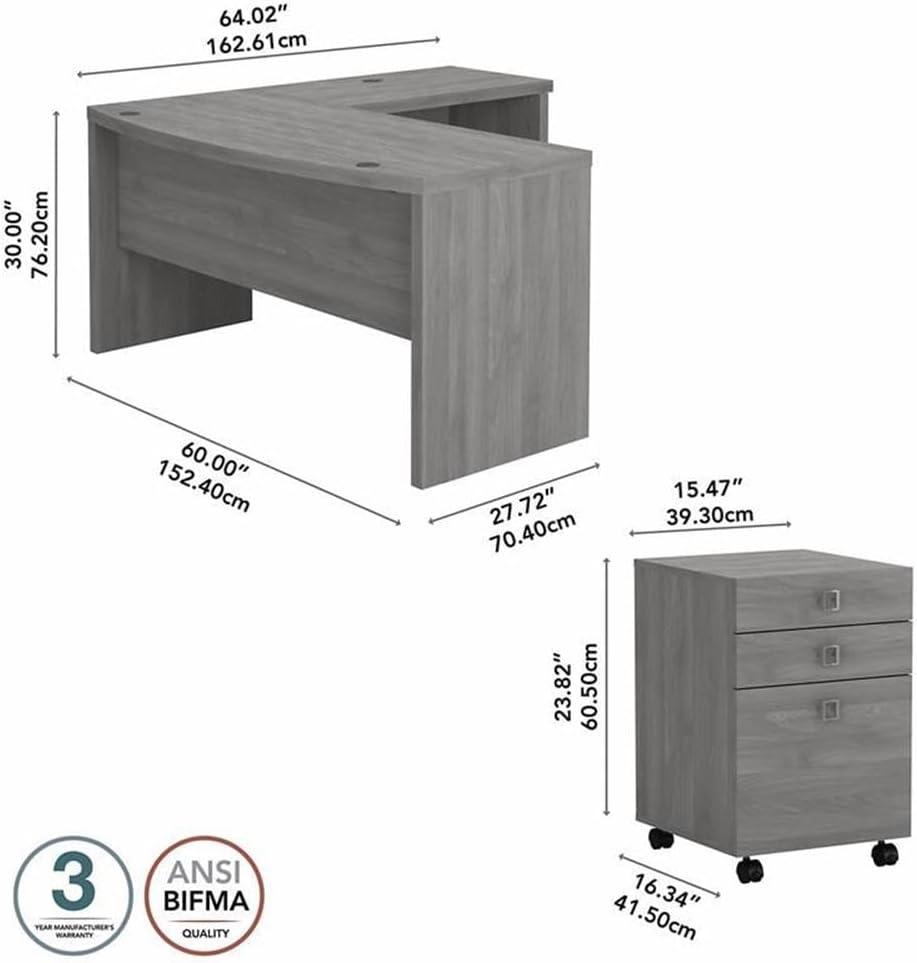 Bush Business Furniture Echo 3 L-Shaped Computer Desk Office Set