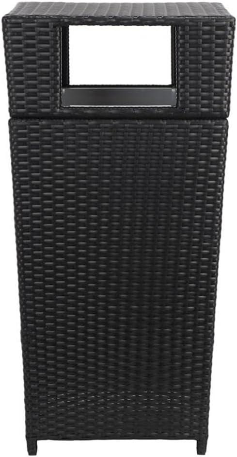 Mazeli Outdoor Trash Can - Black - Safavieh