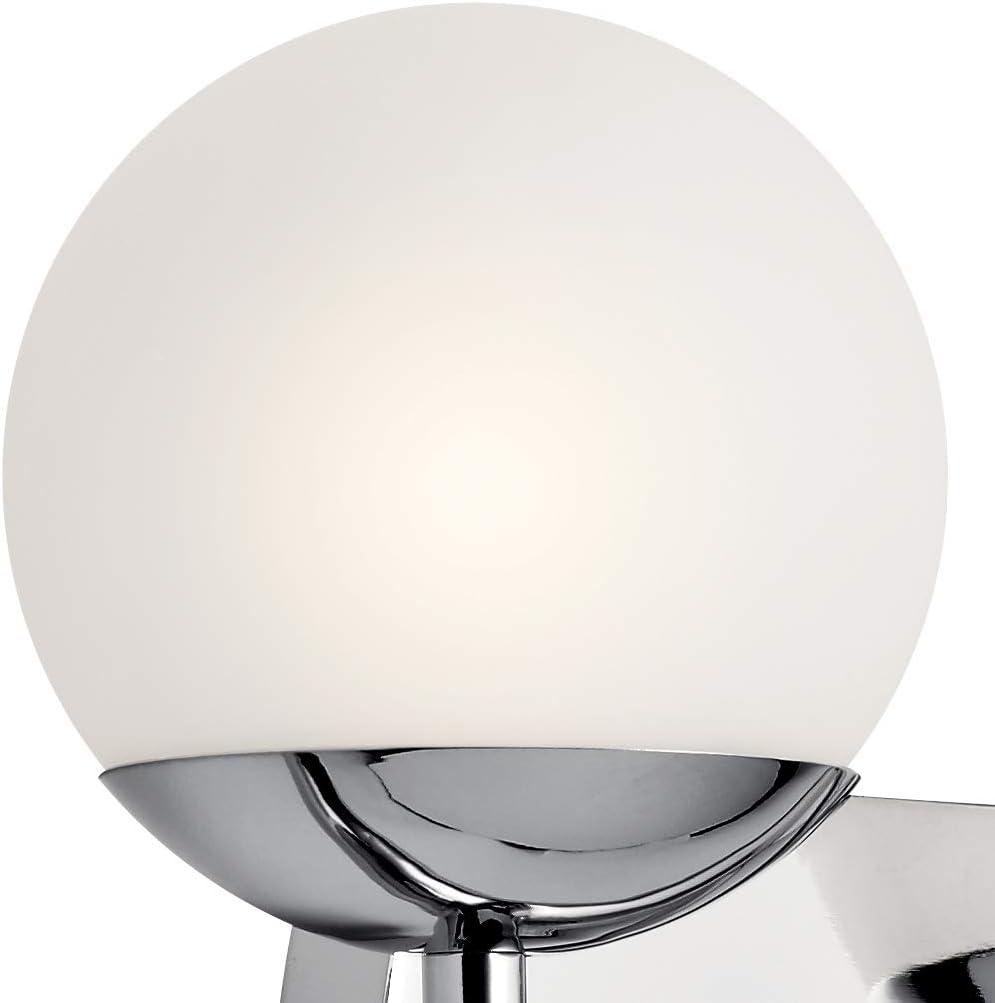 Jasper 16.5'' Chrome and White Globe Vanity Light