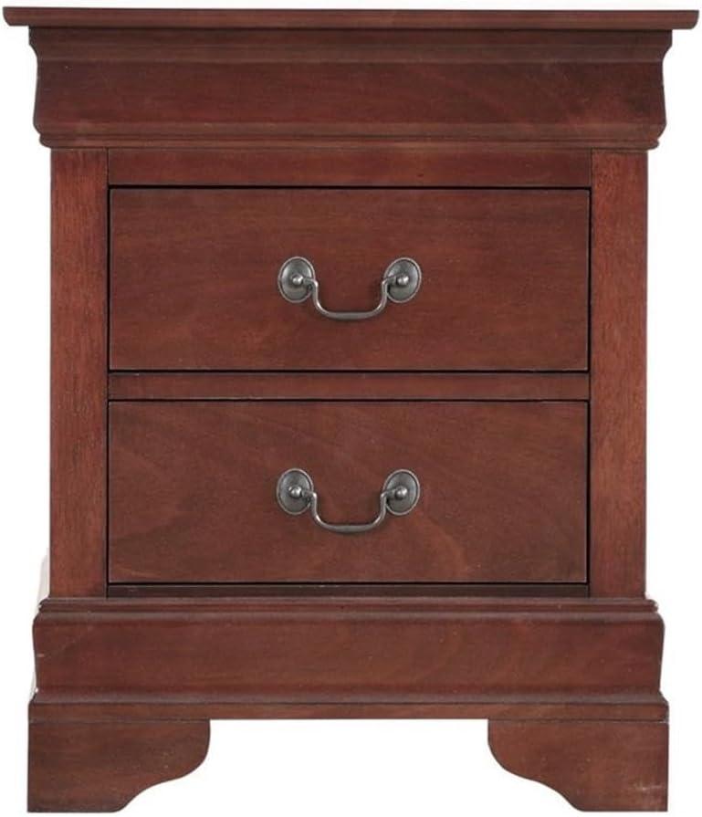 Cherry Stained 2-Drawer Engineered Wood Nightstand