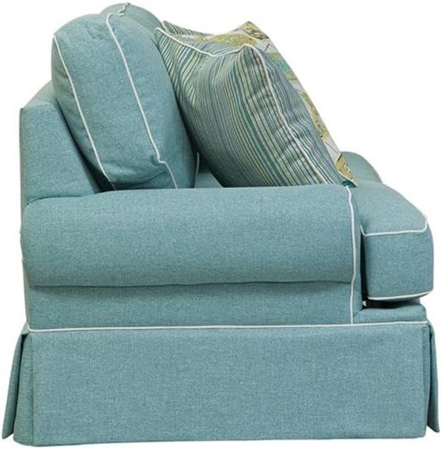 American Furniture Classics Model 8-020-S275A Coastal Aqua Series Loveseat with Four Accent Pillows