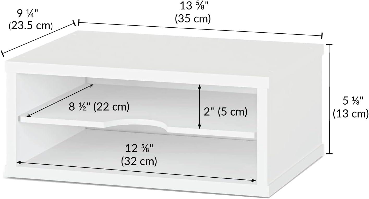 Ballucci Logan Stackable 2-Tier Paper Organizer and Monitor Stand