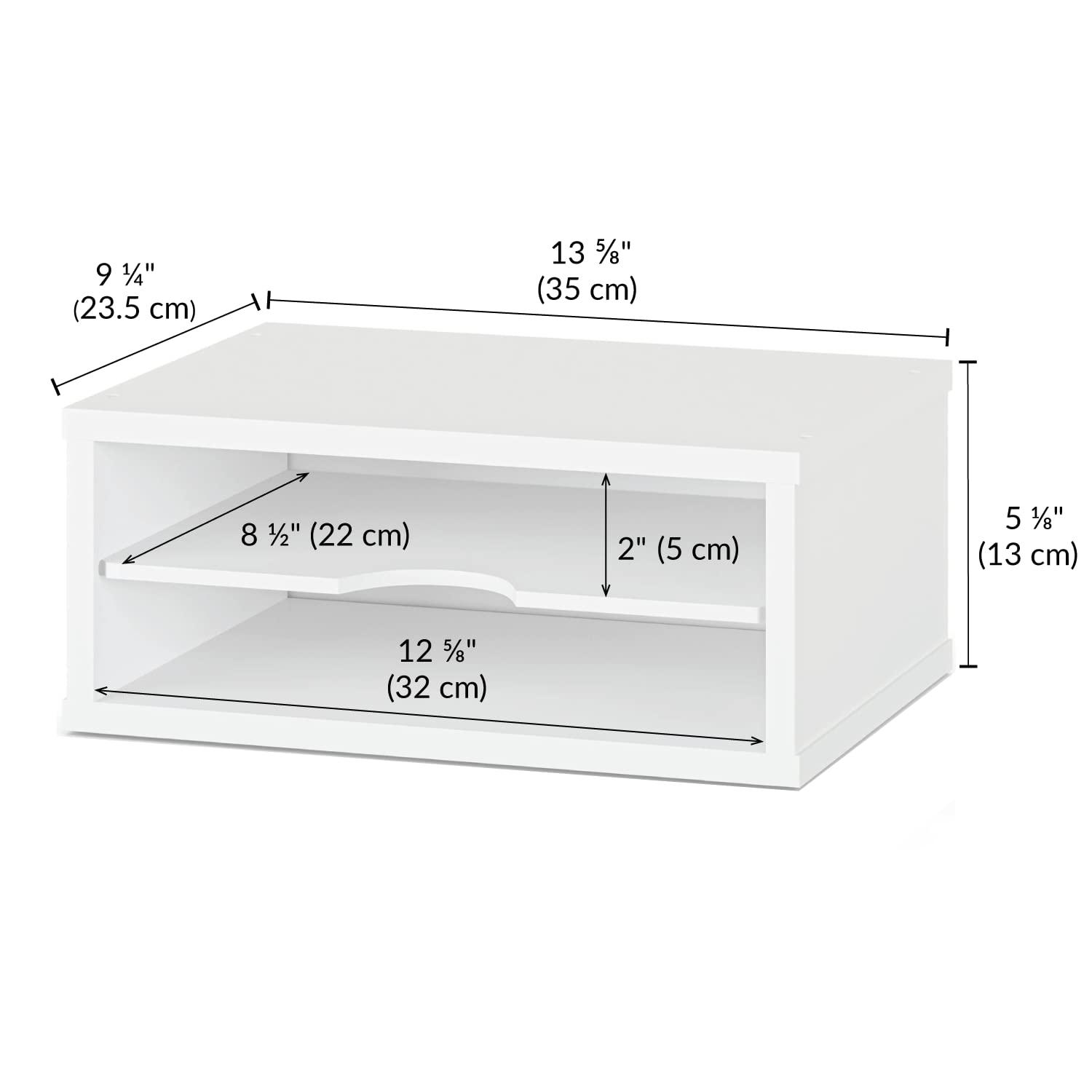 Ballucci Logan Stackable 2-Tier Paper Organizer and Monitor Stand