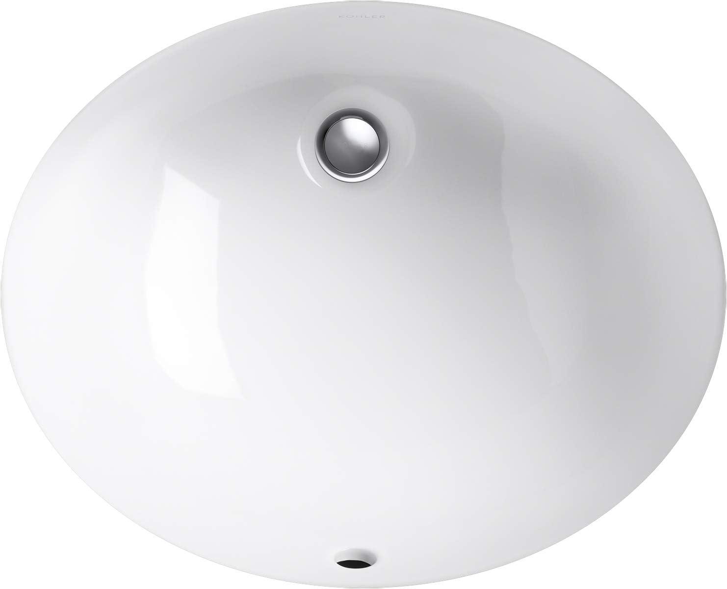 Caxton® Ceramic Oval Undermount Bathroom Sink with Overflow