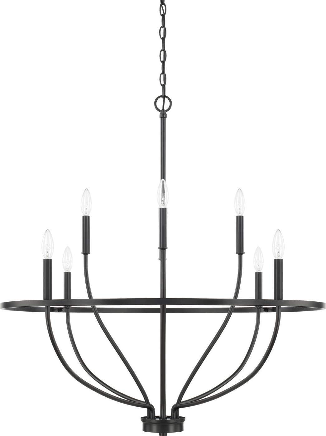 Capital Lighting 428581 Greyson 8 Light 34" Wide Taper Candle Chandelier - Black