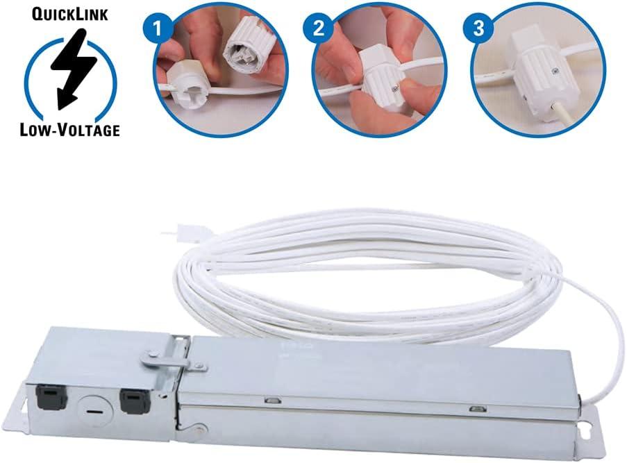 QuickLink Low Voltage, 4 in. Selectable CCT 2700-5000K, 600 Lumens, Recessed Canless LED Starter Kit-4pack, Dimmable
