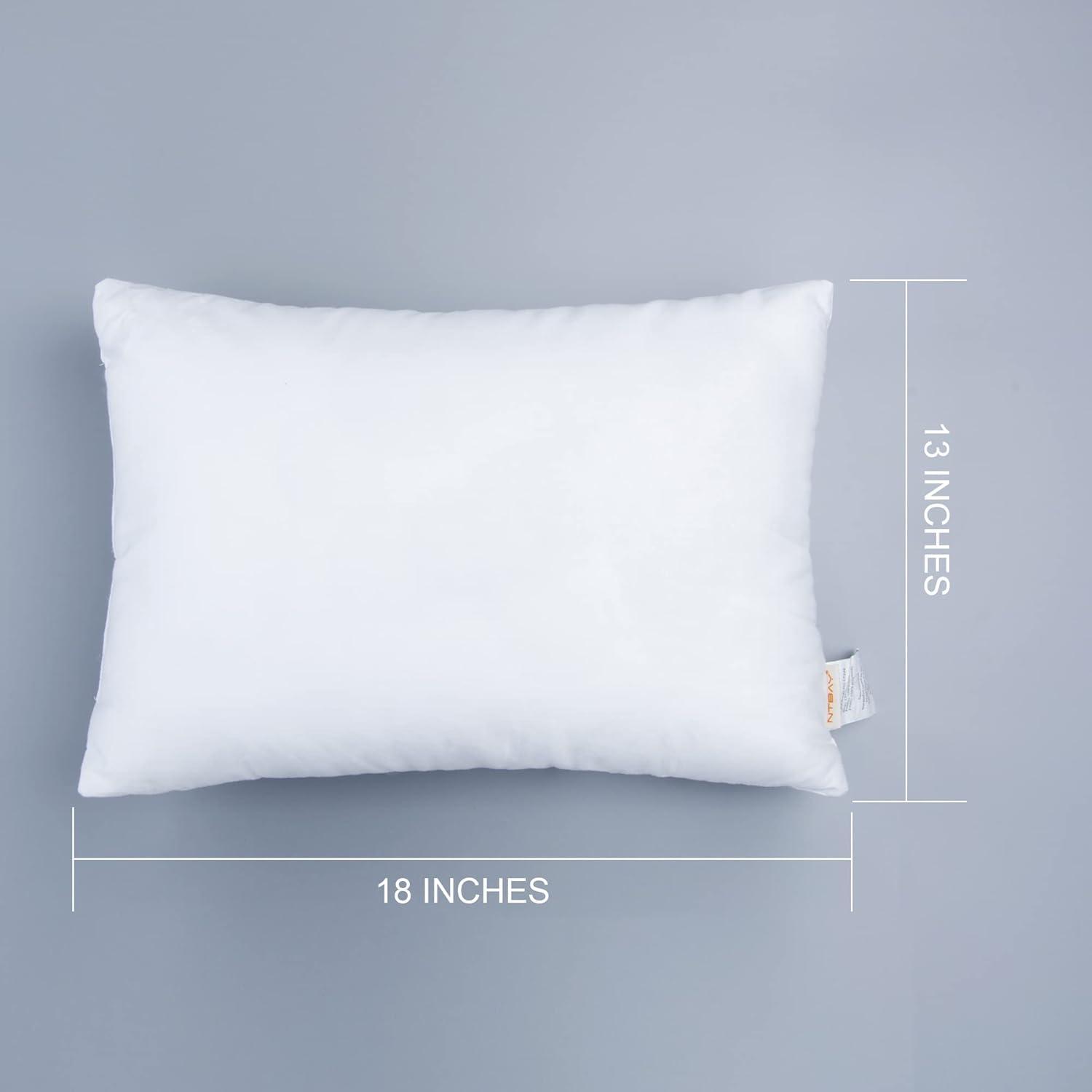 Ntbay 2 Pack Microfiber Toddler Pillowcases, Ultra Soft Travel Pillow Covers with Zipper Closure, 13" x 18", White