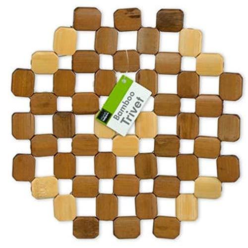 Handy Housewares 8" Natural Bamboo Wood Trivet Hot Pad Table Protector