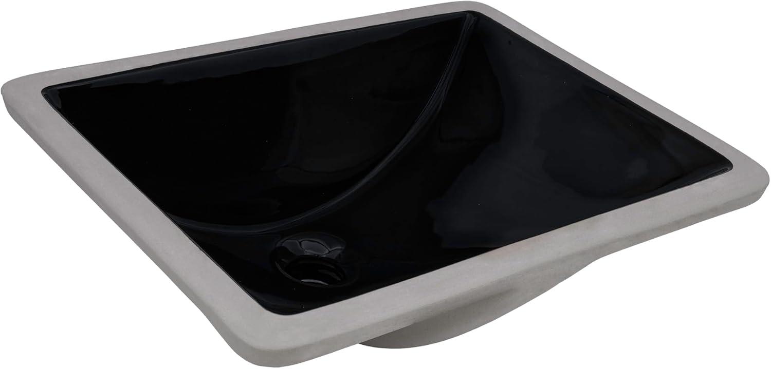 Ruvati 17 x 12 inch Undermount Bathroom Rectangular Porcelain Ceramic Sink with Overflow