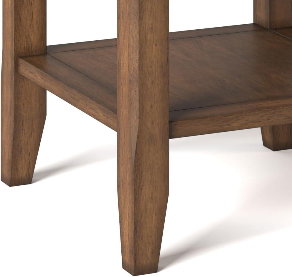 Simpli Home Acadian Solid Wood Transitional Table with Open Shelves