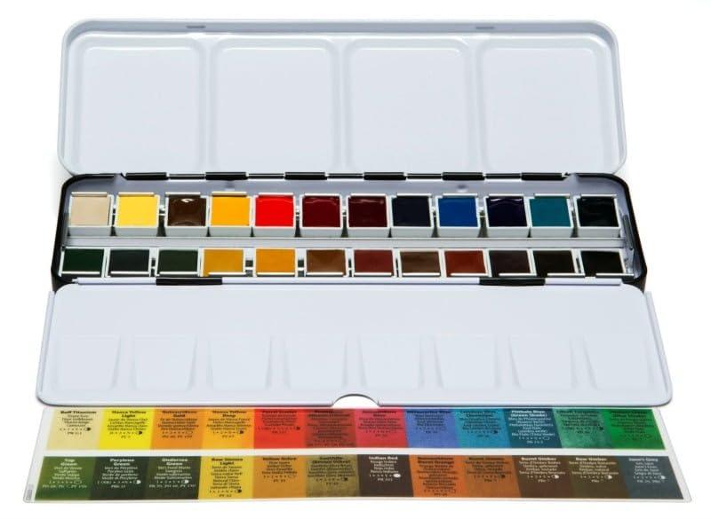 Daniel Smith Extra Fine Watercolor Half Pan Paint Set, 24-Colors & 24 Empty Half Pans
