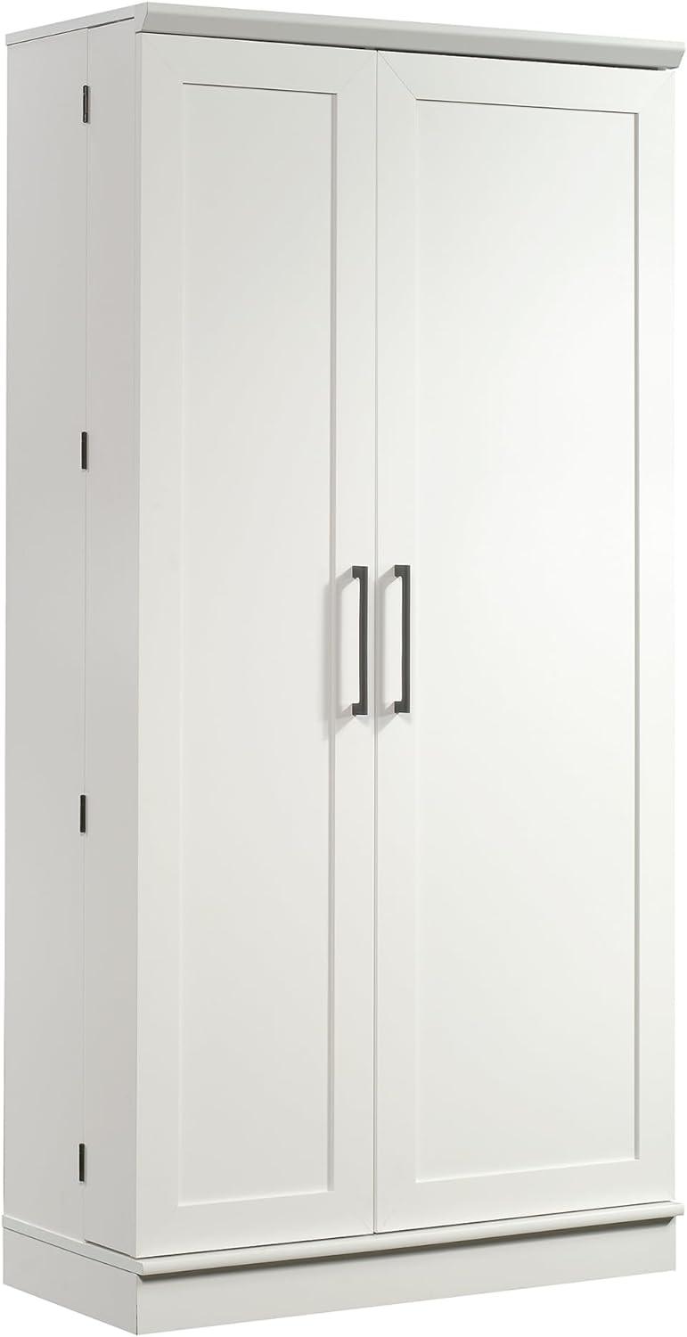 Soft White Freestanding Office Cupboard with Adjustable Shelving