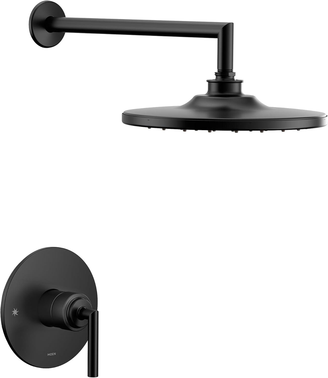 Matte Black 10" Metal Wall Mounted Rain Shower Kit