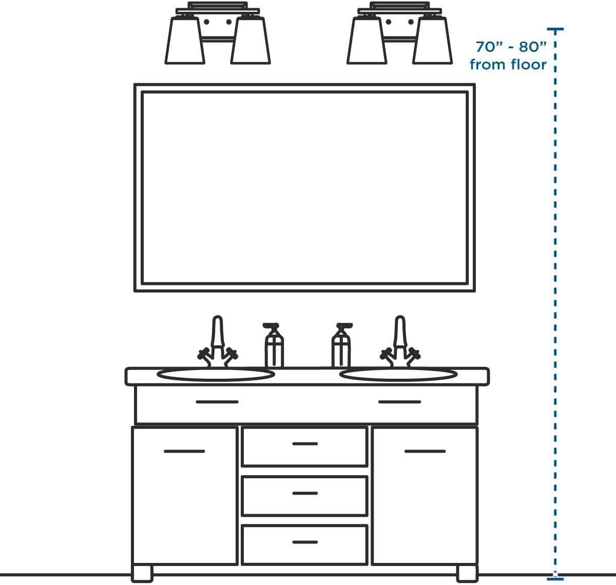 Rosser 2 Light Transparent Dimmable Vanity Light