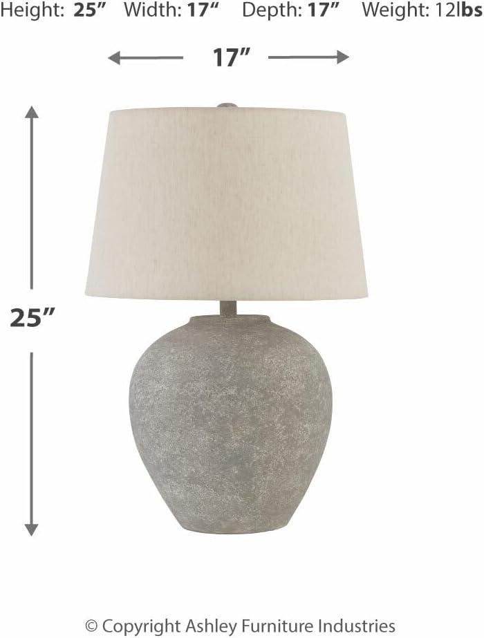 Signature Design by Ashley Casual Dreward Table Lamp  Distressed Gray