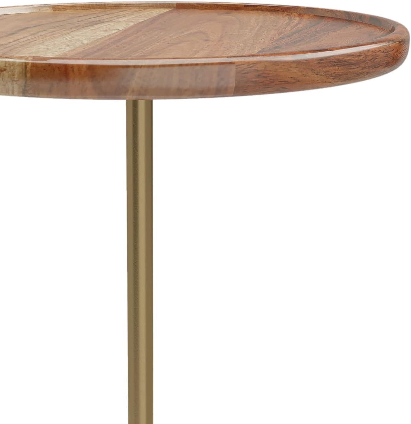 Simpli Home Becker Modern 15 inch Wide Metal Side Table in Natural