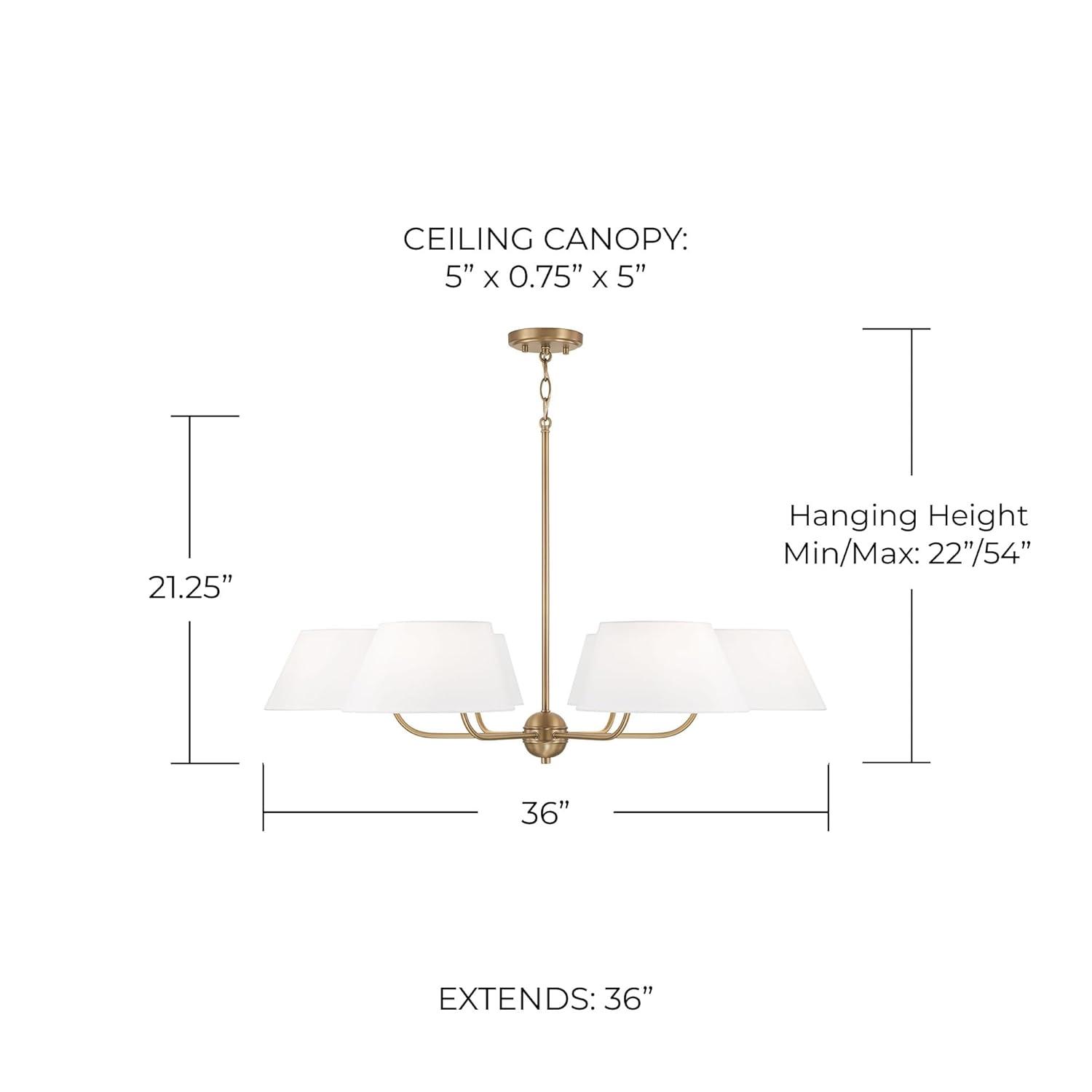 Capital Lighting Welsley 6 - Light Chandelier in  Aged Brass