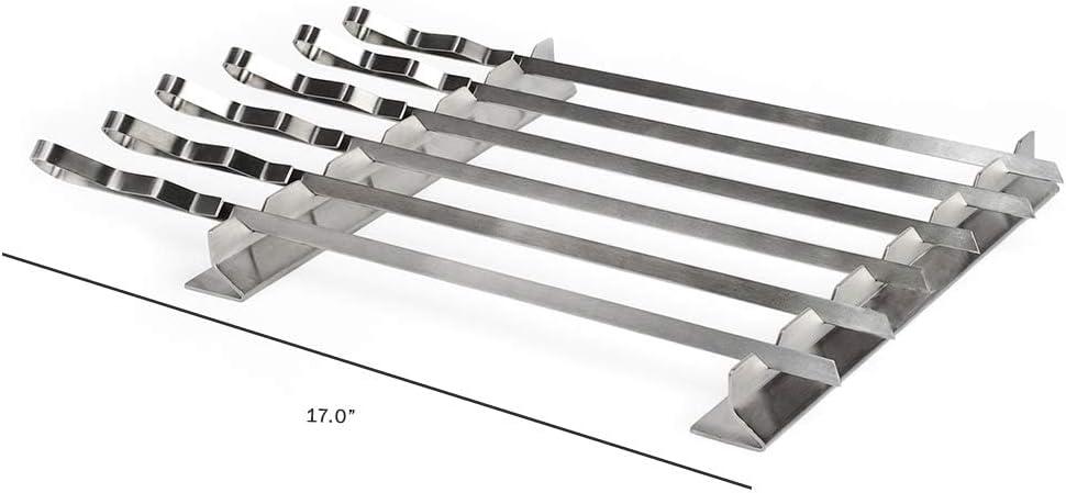 Stainless Steel Kabob Rack Set with Six Skewers