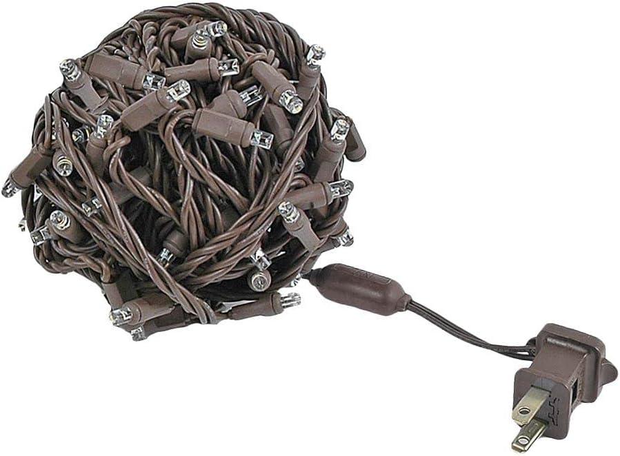Novelty Lights Warm White 100 LED Christmas Mini Light Set (Brown Wire, 34 Feet)