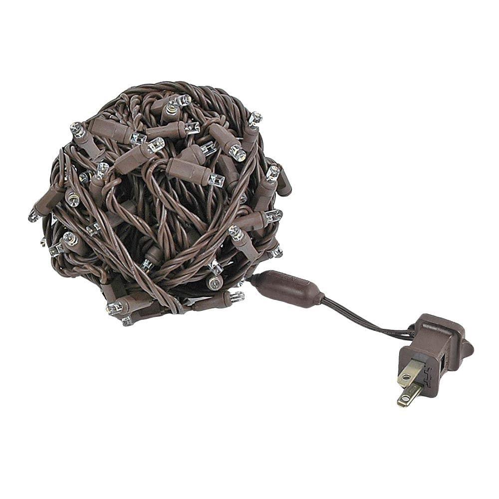 Novelty Lights Warm White 100 LED Christmas Mini Light Set (Brown Wire, 34 Feet)