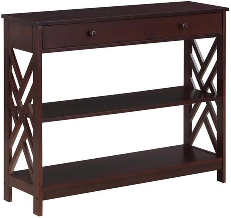 Convenience Concepts Titan 1 Drawer Console Table with Shelves, Espresso