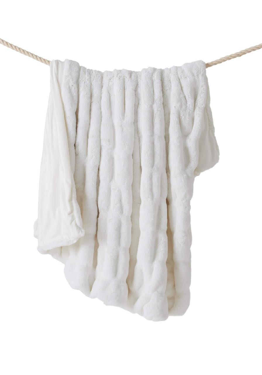 Donna Salyer's Fabulous-Furs Couture Collection Faux Fur Throw Snow Mink