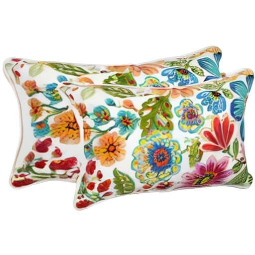Pillow Perfect Floral Indoor/Outdoor Reversible Throw Pillow (Set of 2)