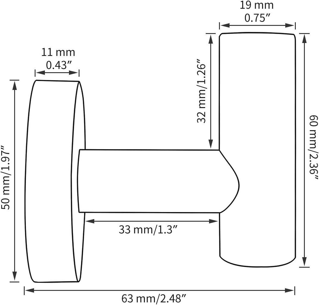 Paquete de 2 Ganchos para Toallas, Color Negro Mate SUS304, Abrigo de Acero Inoxidable, Gancho para Ropa, Gancho de Pared Moderno para Baño, Cocina, Garaje, Hotel, Montado en la Pared