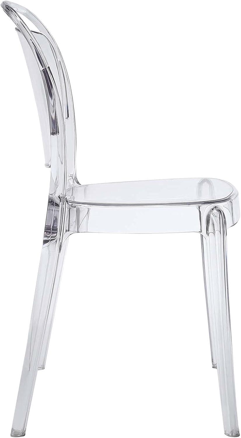 Entreat Minimalist Clear Polycarbonate Dining Side Chair