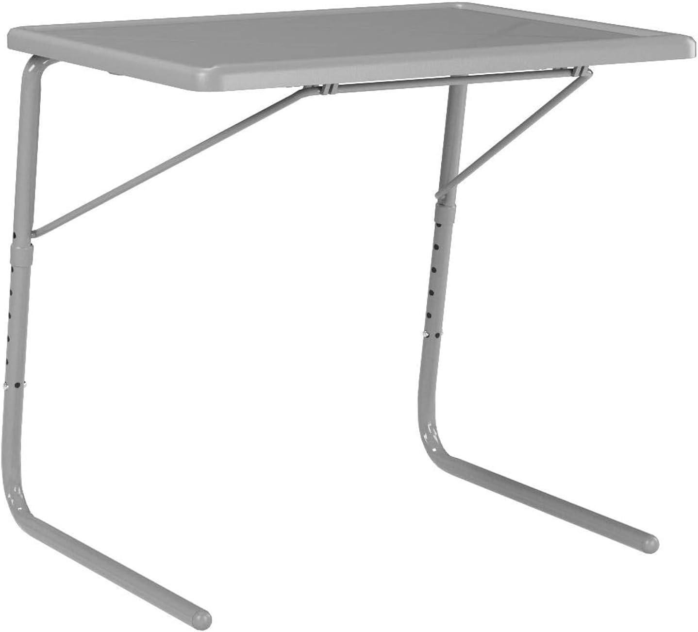 Slate Grey Adjustable Folding TV Tray Table