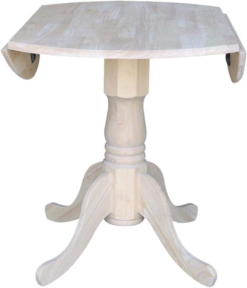 International Concepts 42" Round Dual Drop Leaf Pedestal Table-Size:36"