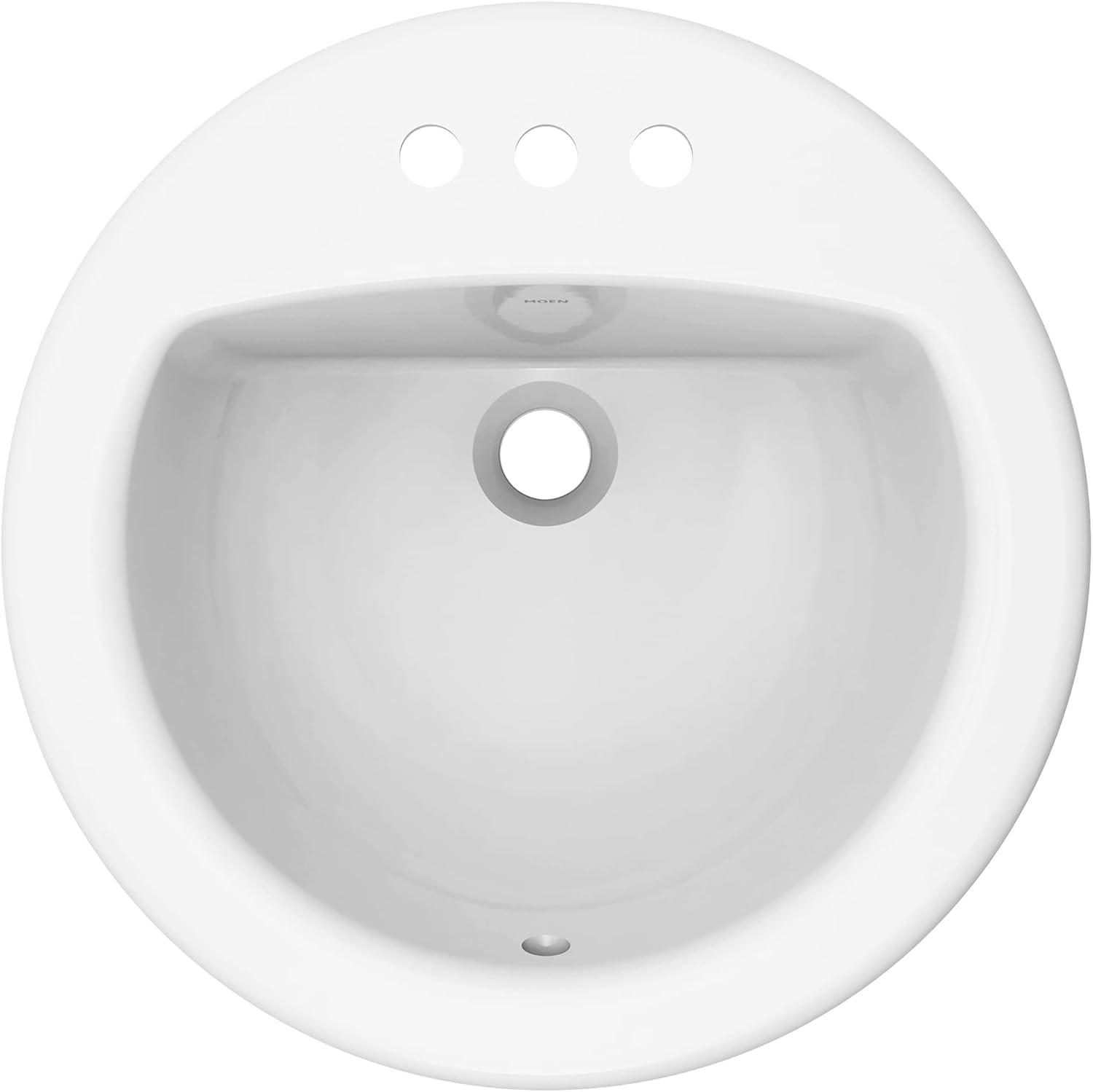 White Vitreous China Drop-In Countertop Sink, 19 X 8.25 Inch Bathroom Sink With Porcelain Finish