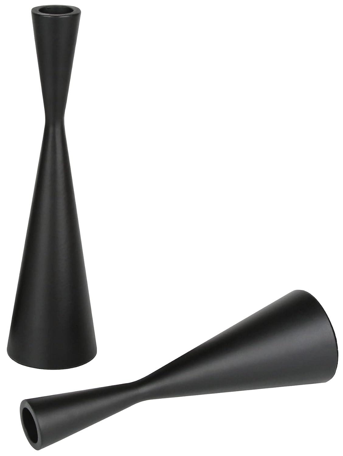 Vixdonos Metal Candle Holders Taper Candlestick Holders Set of 2 Table Decorative Candle Stand for Wedding, Dinning, Party,Home Decor (Matte Black)