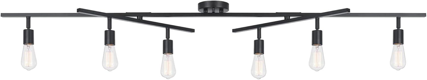 Matte Black 6-Light Double Swivel Track Lighting