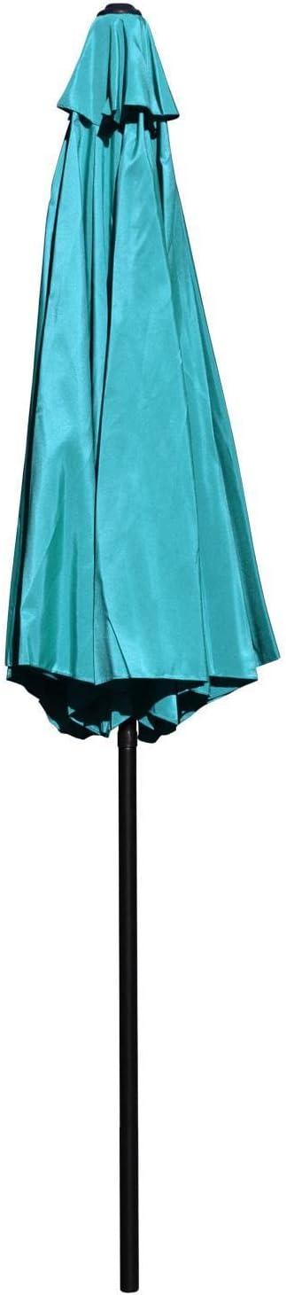 Flash Furniture Teal 9 FT Round Umbrella with 1.5" Diameter Aluminum Pole with Crank and Tilt Function