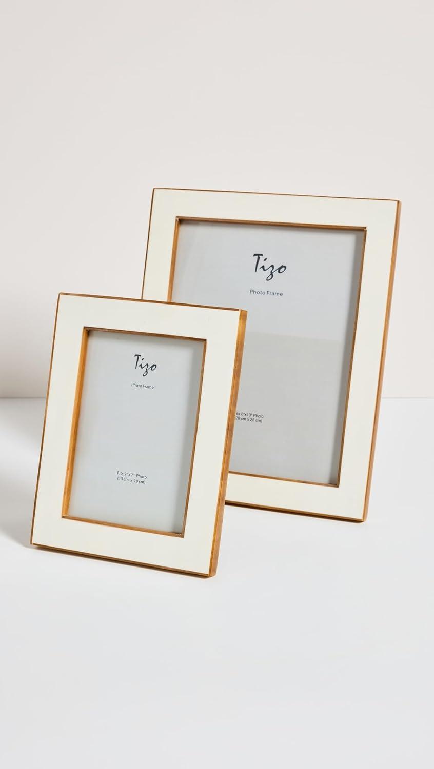 Natural White Faux Bone Resin 5x7 Bohemian Frame