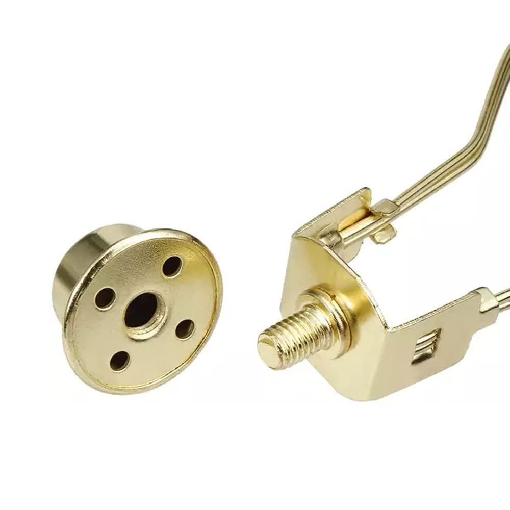 Creative Hobbies Lamp Shade Light Bulb Clip Adapter Clip on with Shade Attaching Finial Top, Gold Color