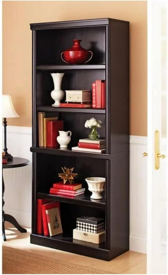 70" 5 Shelf Bookcase Select Cherry Red - Sauder: Transitional Style, MDF Frame, Adjustable Shelves